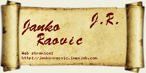 Janko Raović vizit kartica
